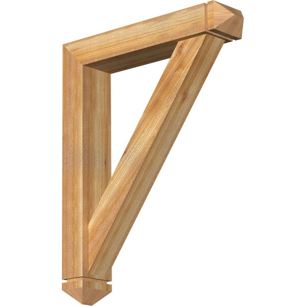 Ekena Millwork Traditional Arts and Crafts Rough Sawn Bracket w/ Offset Brace, Western Red Cedar, 6"W x 30"D x 38"H BKT0604X30X38TRA03RWR - main